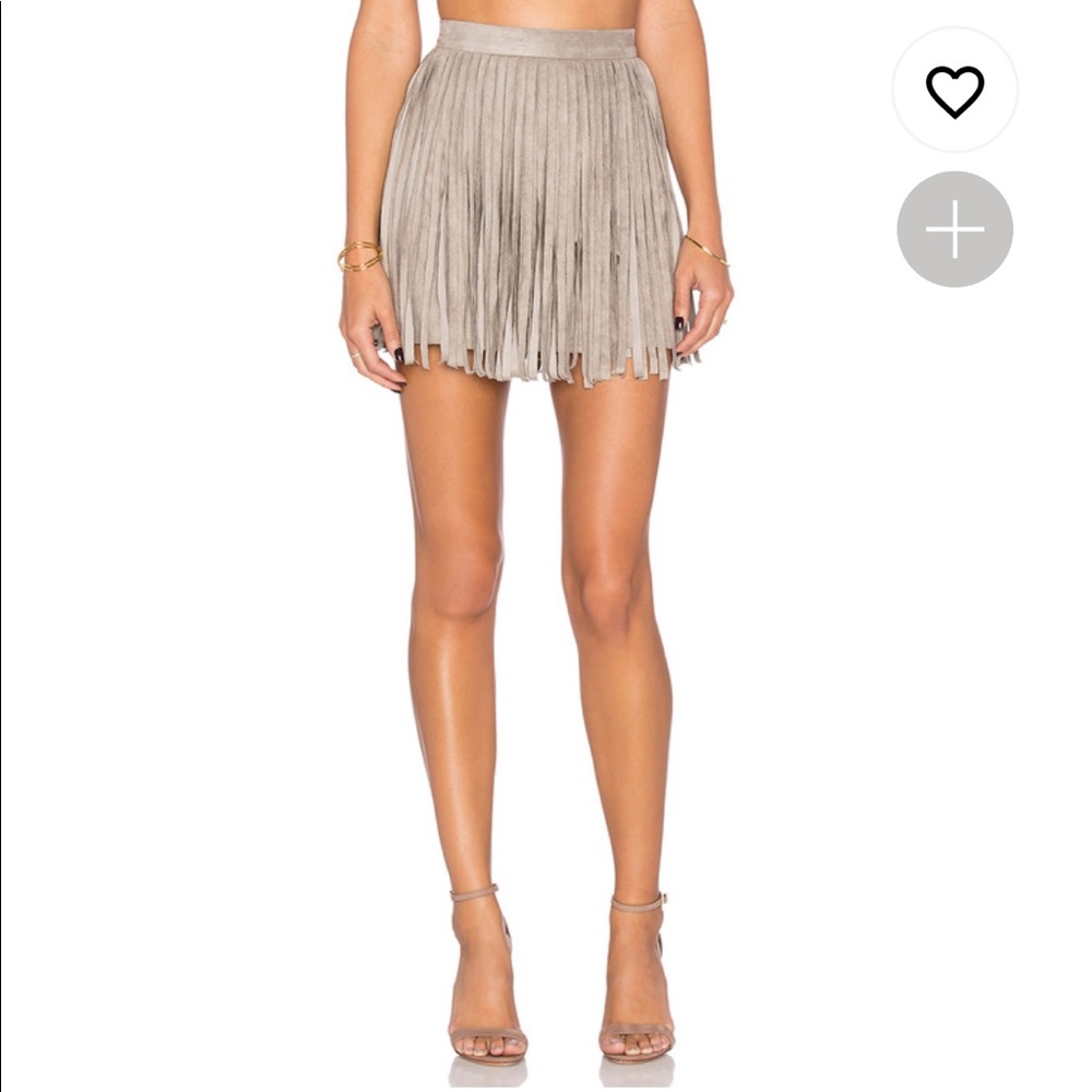 bb Dakota Pearl Fringe Skirt in Toffee size 0